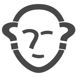 A face made out of question marks